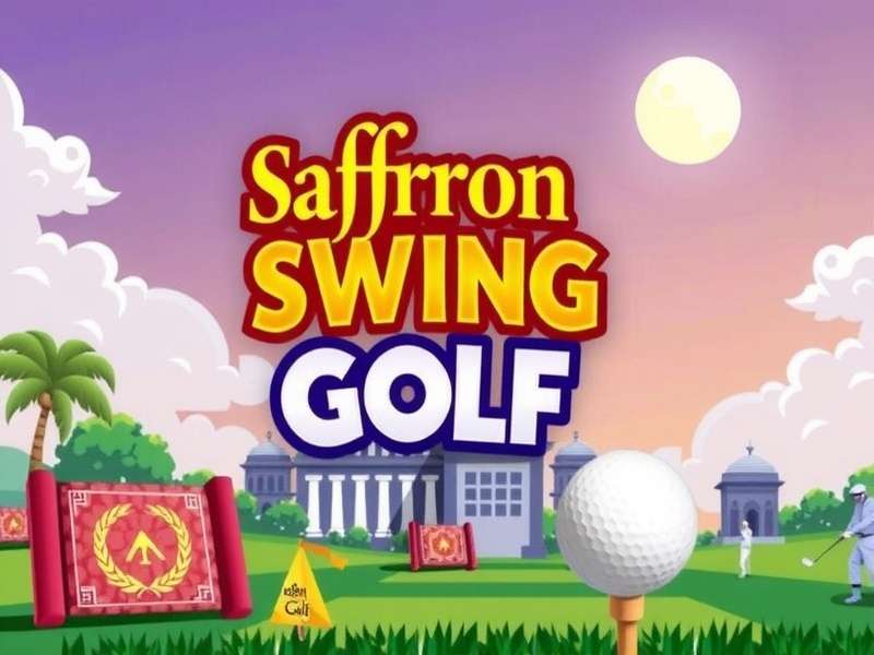 Saffron Swing Golf - Where Tradition Meets Innovation Saffron Swing Golf game cover featuring traditional Indian golf elements